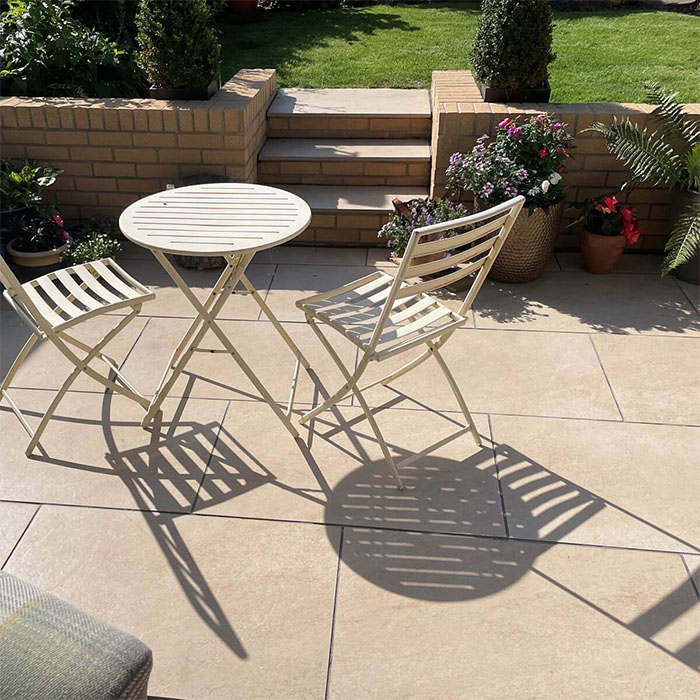 Martello beige porcelain paving slabs